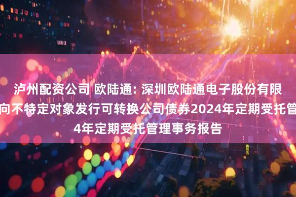 泸州配资公司 欧陆通: 深圳欧陆通电子股份有限公司创业板向不特定对象发行可转换公司债券2024年定期受托管理事务报告