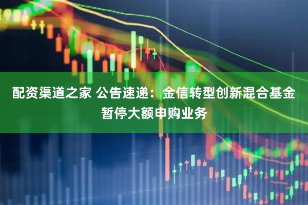 配资渠道之家 公告速递：金信转型创新混合基金暂停大额申购业务